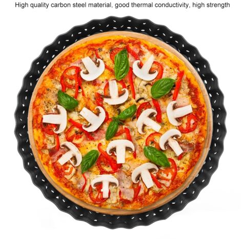 Antihaftbeschichtete Pizzapfanne aus Kohlenstoffstahl - Ofen- und Küchenutensil (23 cm)