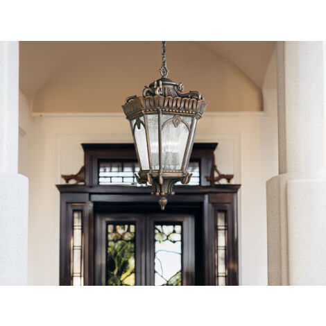 Antike LED Hängelaterne Aluminium Bronzefarbig, Ø 19cm