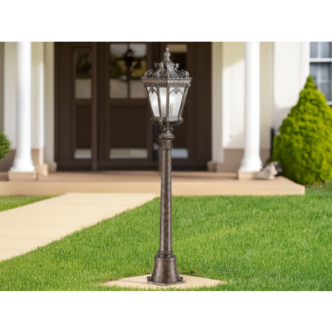 Antike Wegeleuchte TOURNAI Aluminium Bronzefarbig, Höhe 110cm