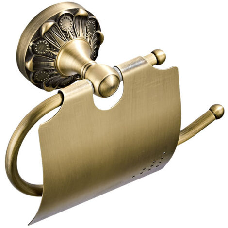 Antiker Toilettenpapierhalter, Küchenpapierstange, Messing, Wandmontage, Toilettenpapierhalter für Badezimmer und Küche, gebürstete Bronze D