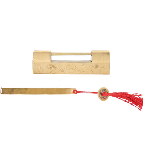 Antikes chinesisches Vorhängeschloss (6,5 cm) mit Schlüssel für Schmuckkästchen und Schrank