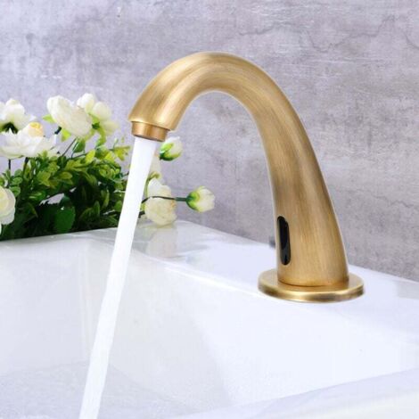 Antikes Kupfer-Armaturenset G1/2 mit automatischem Sensor, berührungsloser Wasserhahn für Küche und Bad