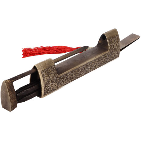 Antikes Retro-Vorhängeschloss aus Messing, 9 cm, mit klassischem Muster, für Kisten und Schränke