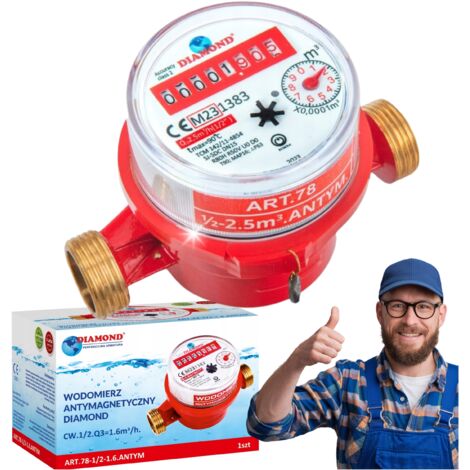 ANTIMAGNETISCHER WASSERZÄHLER 1/2'' 2,5 m3 WARMWASSER