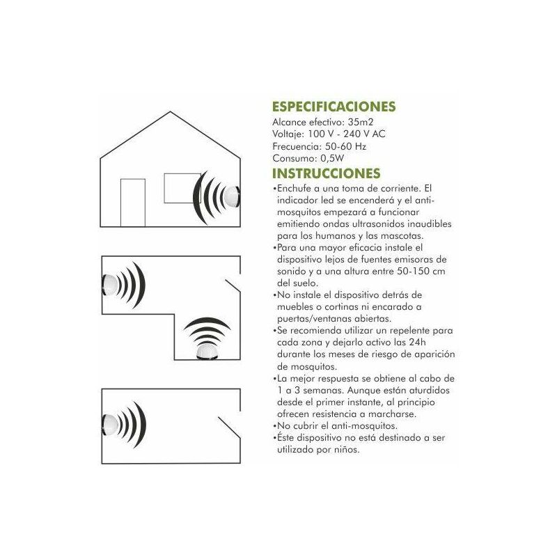 

Antimosquitos eléctrico por ultrasonidos