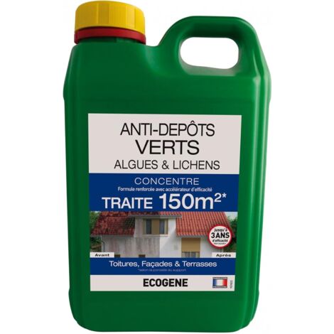 Bio-mousse concentrée 2L pour traitement jusqu'à 150 m² – Élimine mousses et algues – Compatible tous matériaux et surfaces – Ab7 Industrie - Concentre150