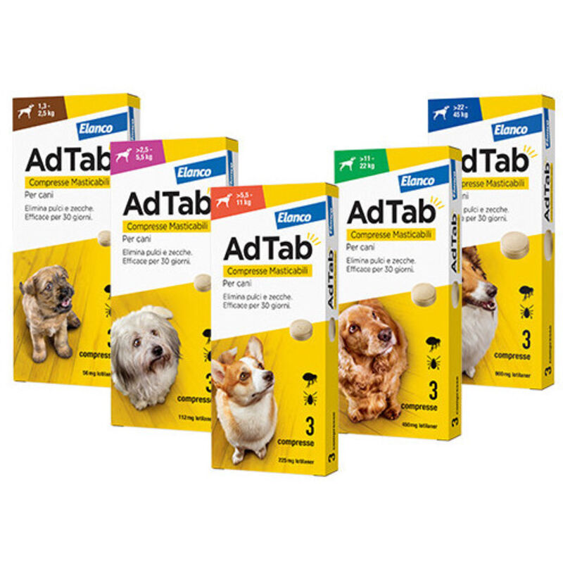 Comprimés à mâcher AdTab pour chiens 22–45 kg – 3 pièces – Protection antiparasitaire mensuelle