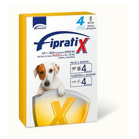 Antiparassitario per Cani Fipratix 4 pipette FORMEVET - size cane taglia molto piccola