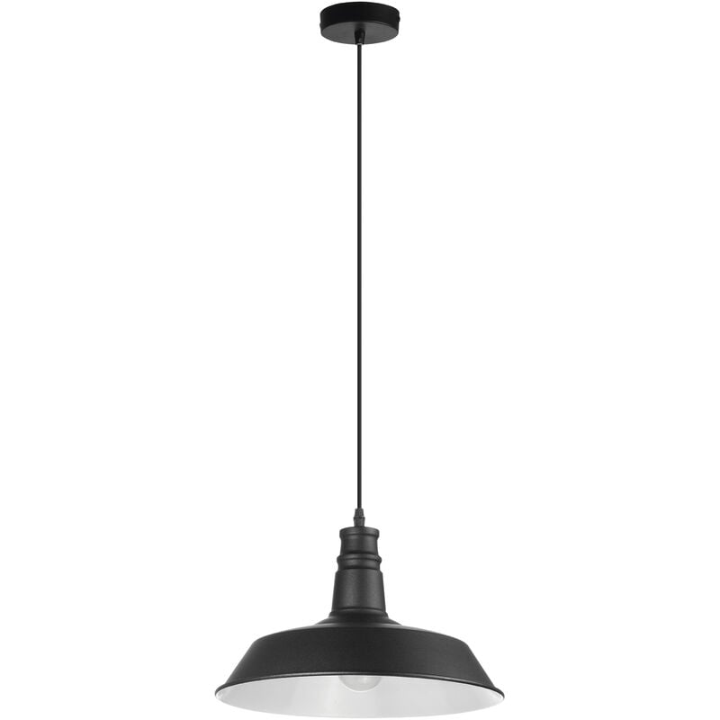 Suspension vintage E27 42W Noir Blanc