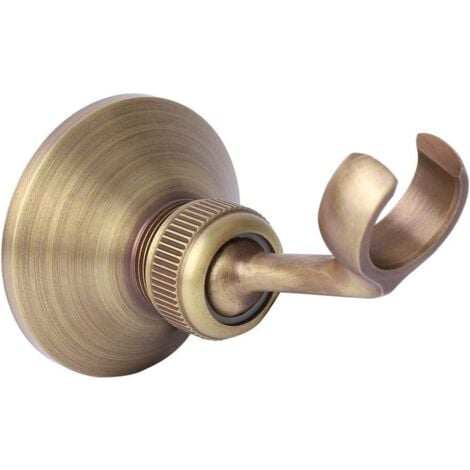 Antique Brass Electroplating Wall Mounted Shower Head Holder Base Bracket Fixed Seat Hotel Bathroom Accessory