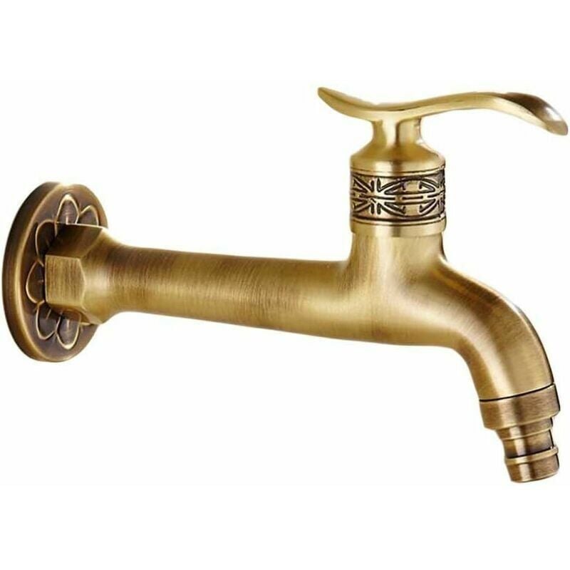 Tigrezy Antique Brass Faucet with Lever Handle, Antique Brass Look(G1/2)