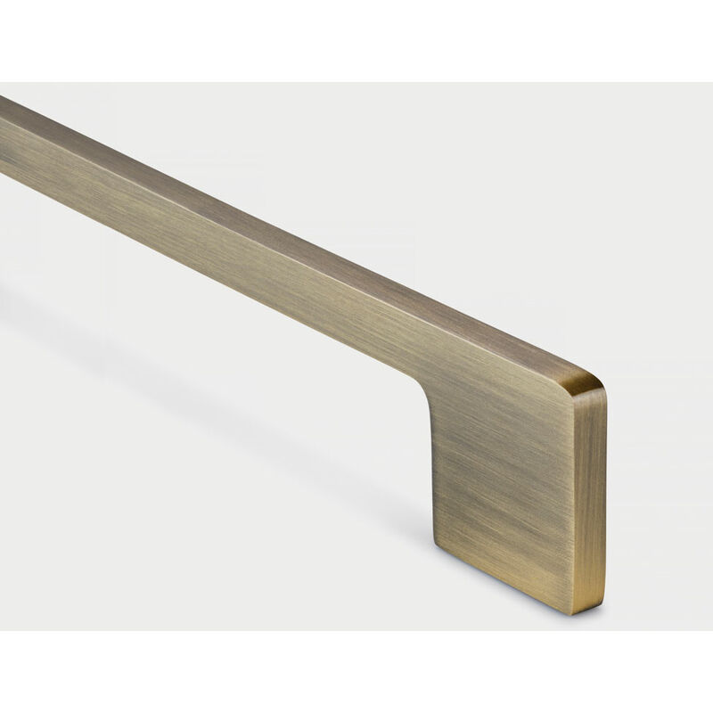 Se Home - Antique Brass Slimline Square Cabinet Pull Handle - Solid Brass - Hole Centre 320mm