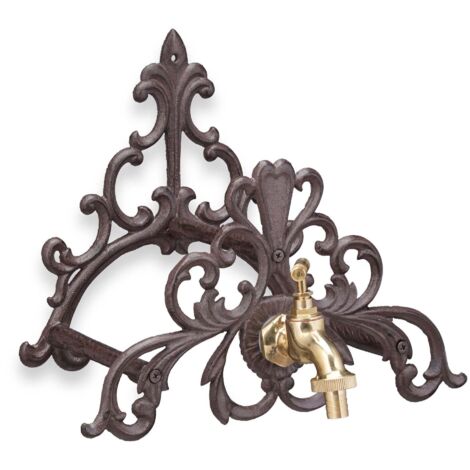 Antique hose reel with faucet
