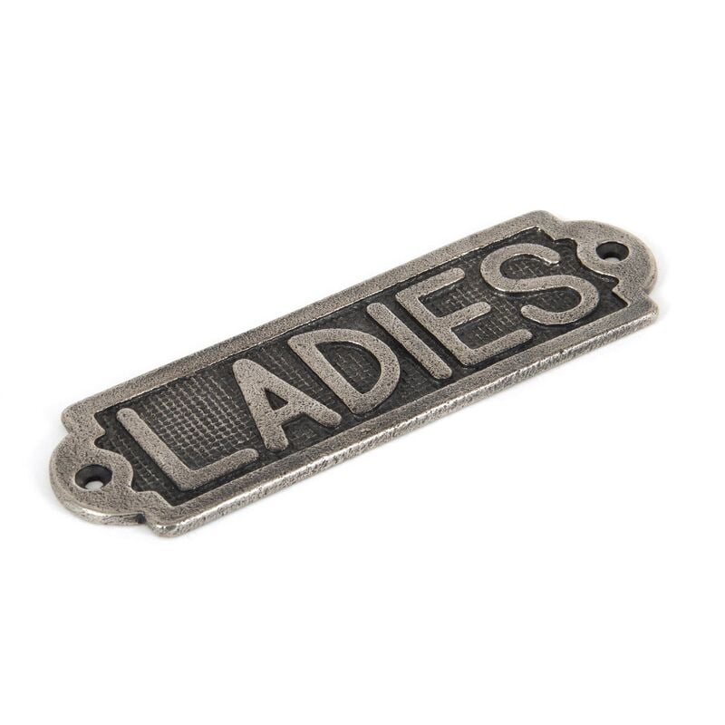 From The Anvil - Antique Pewter Ladies Sign