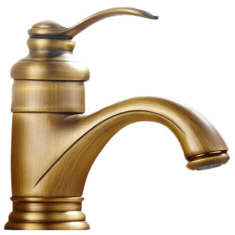 Antique Retro Robinet De Bain Bassin Européen Chaud Et Froid Lavabo De La Salle De Bains Mitigeur en Bronze Finition Cruches Vintage Spray Dessin Balcon Bar Toilettes Lave-Mains Robinet d'eau()