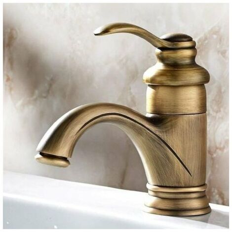 ALWAYSH Antique Rétro Robinet De Bain Bassin Européen Chaud Et Froid Salle De Bains Lavabo Mitigeur Bronze Finition Cruches Vintage Dessin De Pulvérisation Balcon Bar Toilette Lavage à La Main Robinet D'eau