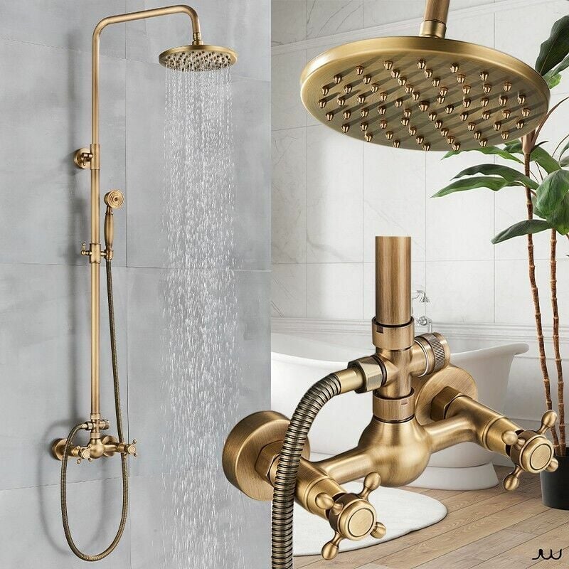Antique Retro Shower Faucet Shower Set Rain Shower with Hand Shower Brass
