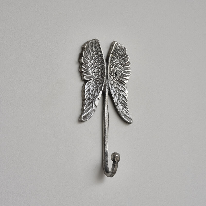 Antique Silver Angel Wings Wall Hook