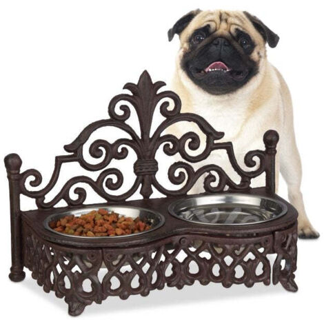 Antique style dog feeder bar