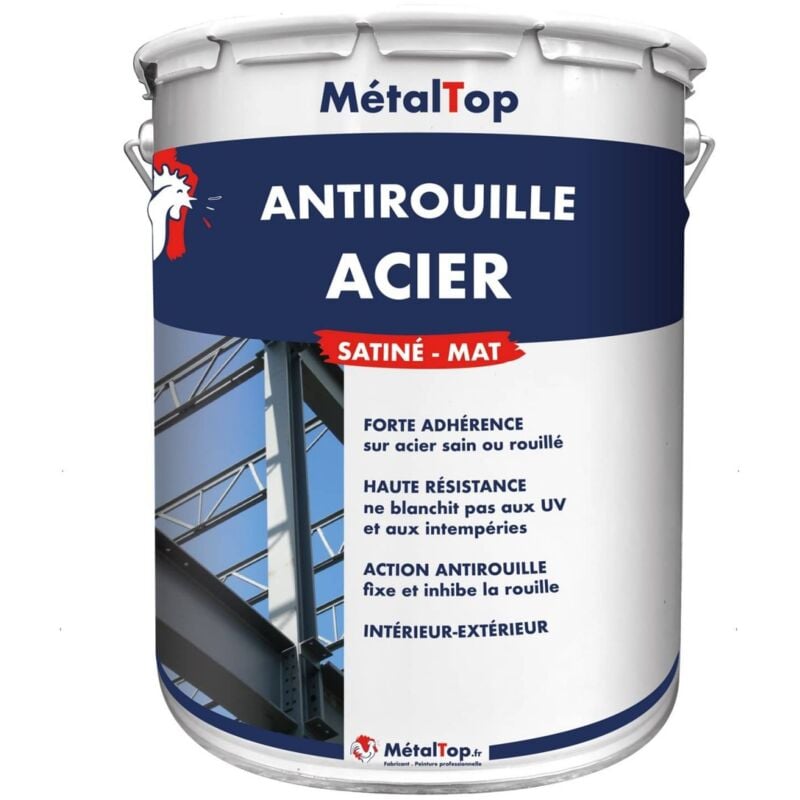 Metaltop - Antirouille Acier - Pot 5 l - 7040 - Gris fenêtre