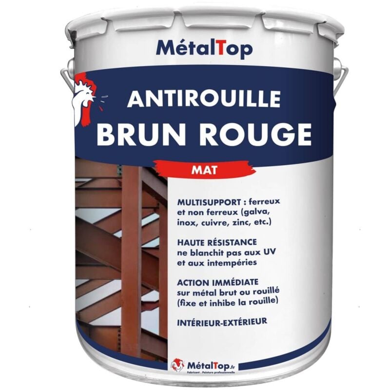 Antirouille Brun Rouge - Pot 15 l Metaltop