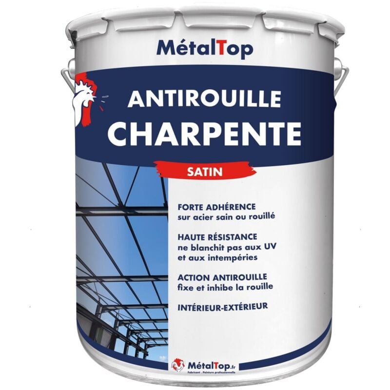 Metaltop - Antirouille Charpente - Pot 5 l - 8012 - Brun rouge