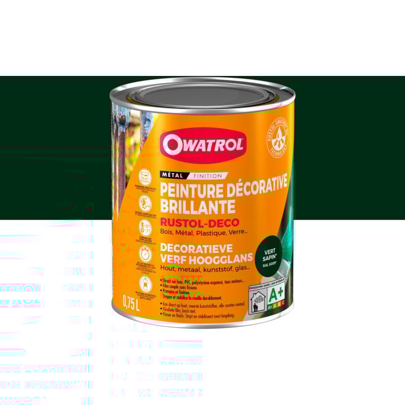 Durieu - Peinture antirouille décorative Owatrol rustol deco brillant Vert Sapin (ral 6009) 0.75 litre