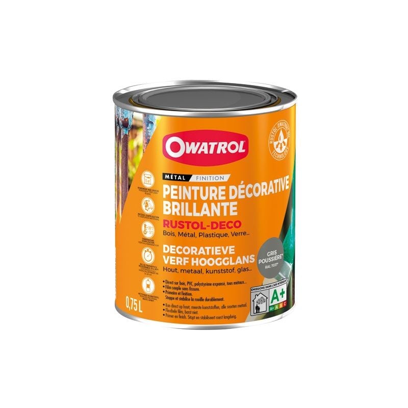 Durieu - owatrol - Peint.Rustol deco antirouille 0.75l gris poussière ral 7037