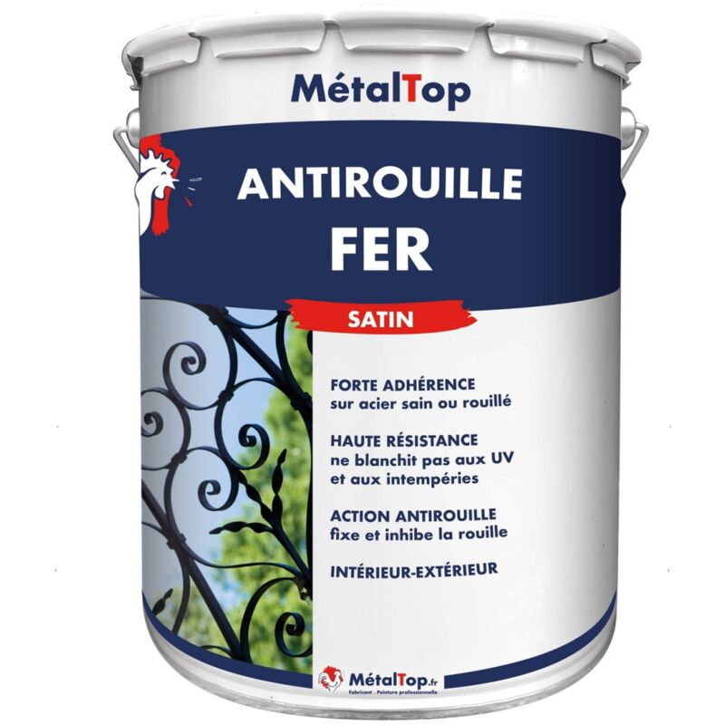 Metaltop - Antirouille Fer - Pot 1 l - 9017 - Noir signalisation