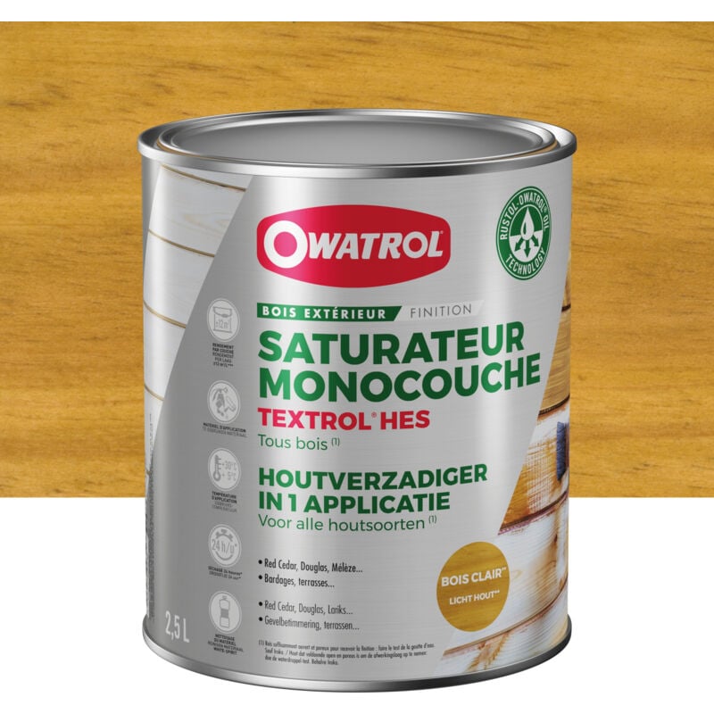 Owatrol - Saturateur monocouche textrol® hes Bois clair 2.5 litres