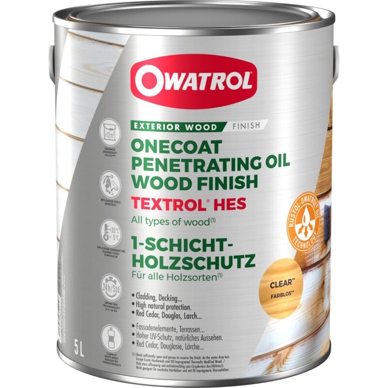 Saturateur monocouche Owatrol TEXTROL® HES Incolore (ow20) 5 litres
