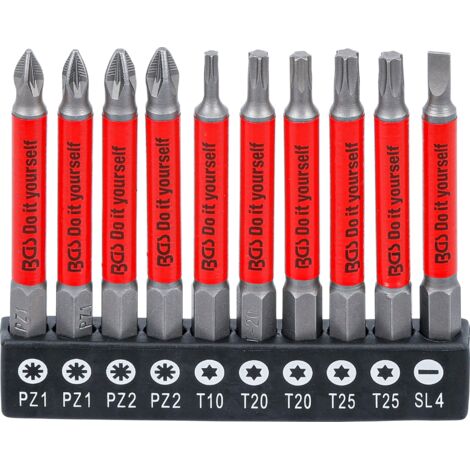 Antirutsch-Bit-Satz  magnetisch  70 mm  10-tlg.