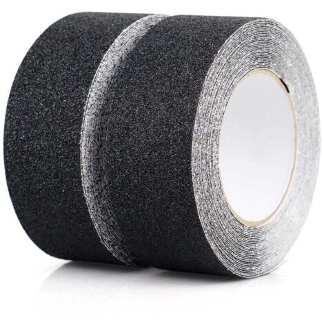 Antirutschband-Set, Antirutschstreifen mit Antirutschklebeband für Treppen, Starkes Antirutschband, Selbstklebend, (5 cm x 10 m, Schwarz)