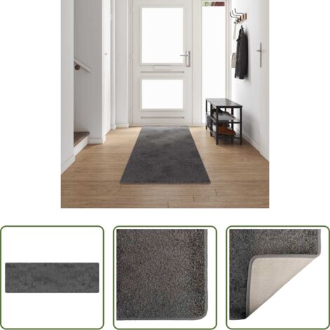 Antiscivolo -  Runner in Moquette Grigio 80 x 500 cm 100% Polipropilene Tuft