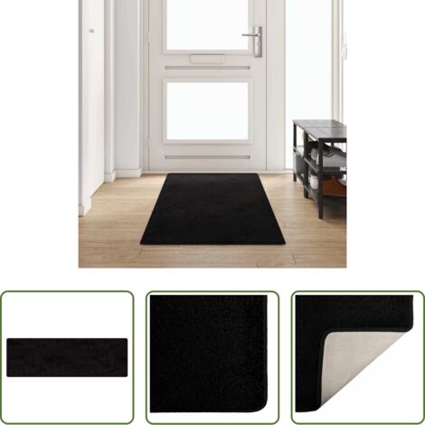 Antiscivolo - Runner in Moquette Nero 80 x 300 cm 100% Polipropilene Tuft