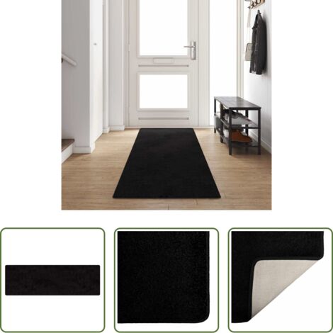 Antiscivolo -  Runner in Moquette Nero 80 x 400 cm 100% Polipropilene Tuft