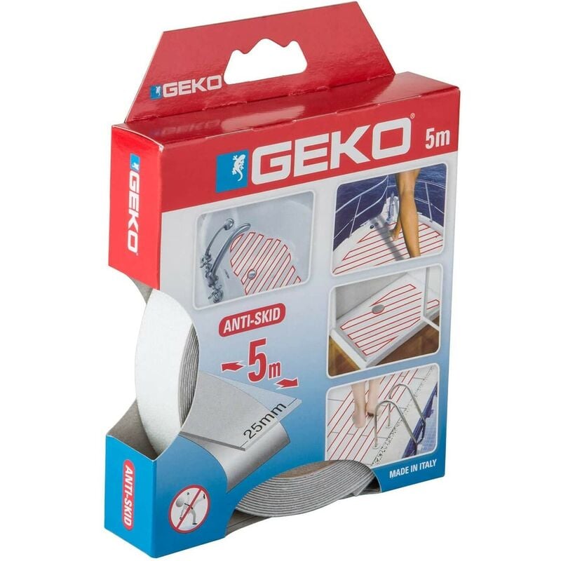 Geko - Nastro Antiscivolo Trasparente per Scale, Doccia Vasca - 2,5x5mt