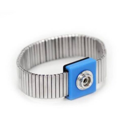 Antistat 066-0009 Bracelet antistatique (ESD) acier inoxydable, bleu