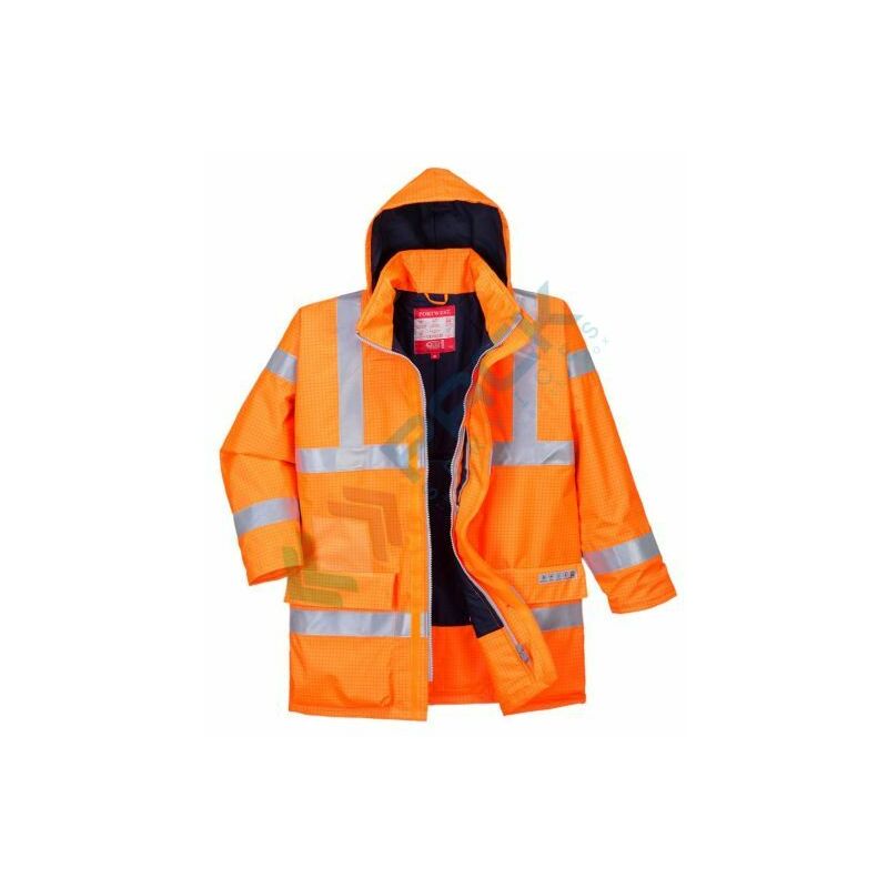 Image of Giacca alta visibilità antipioggia invernale multinorma (Bizflame Rain) - Arancione