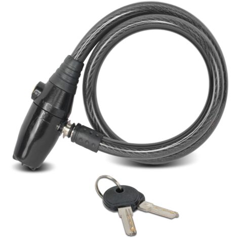Antivol alarme 95 dB pour vélo et moto – Câble acier croisé 62 cm – Double verrouillage avec alarme intégrée – 3 piles LR44 fournies