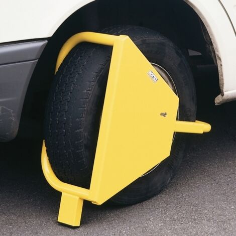 Mottez – Antivol bloque roue haute sécurité – Serrure blindée en acier – Largeur pneus 235mm – Pour voitures, caravanes et remorques