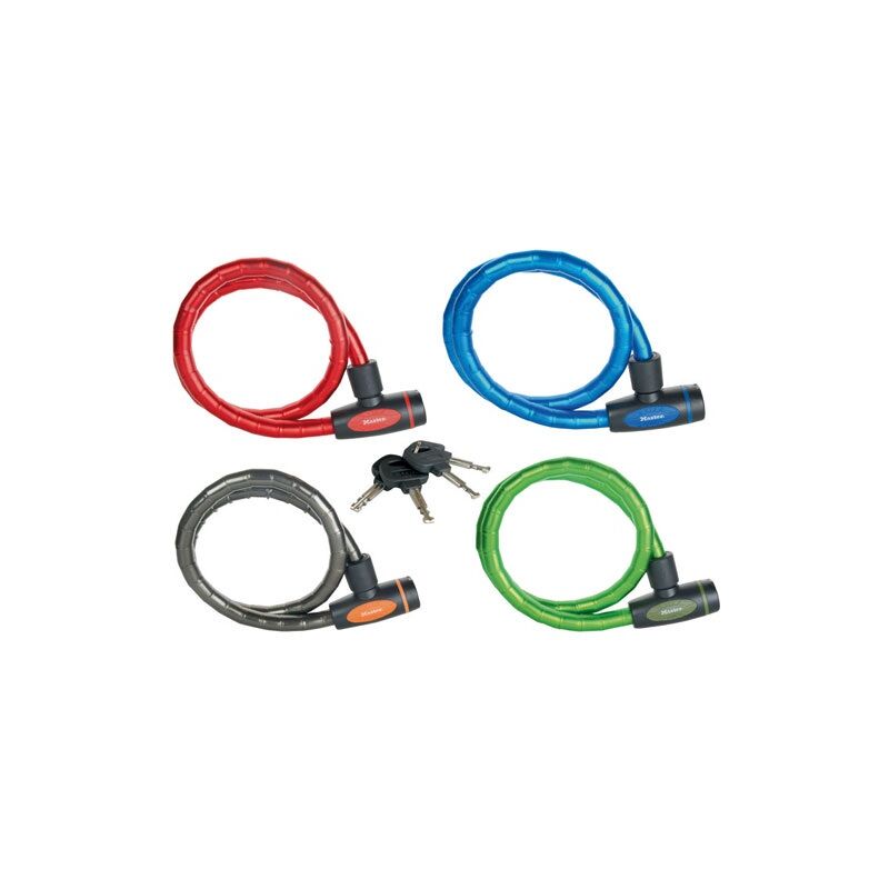 Master Lock - Antivol câble articulé 1m à clé couleur