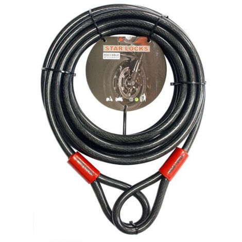 Antivol câble en acier Ø15mm x 9 mètres – Protection anticorrosion – Résistance aux chocs et anti-sciage – Pour usage professionnel