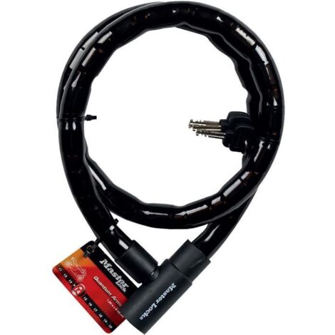 Antivol Cadenas de moto Noir 1m20 Diam 22mm Master Lock 8115DPS