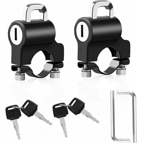 Antivol casque moto avec 2 clés – Cadenas en alliage d'aluminium – Résistant aux intempéries – Verrouillage sécurisé pour guidon 20-28mm