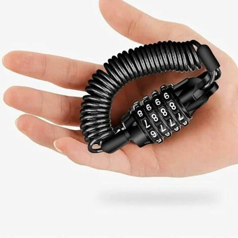 Antivol de casque de moto, antivol de sécurité à combinaison portable câble antivol pour scooter vélo moto bagages,