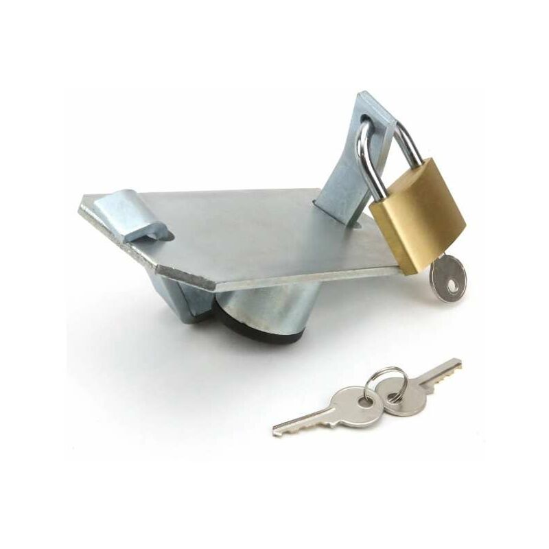 Antivol de remorque tête d'attelage avec cadenas et 3 clés 90 x 70 x 150mm en métal Boule Remorquage Caravane Sécurité Verrou