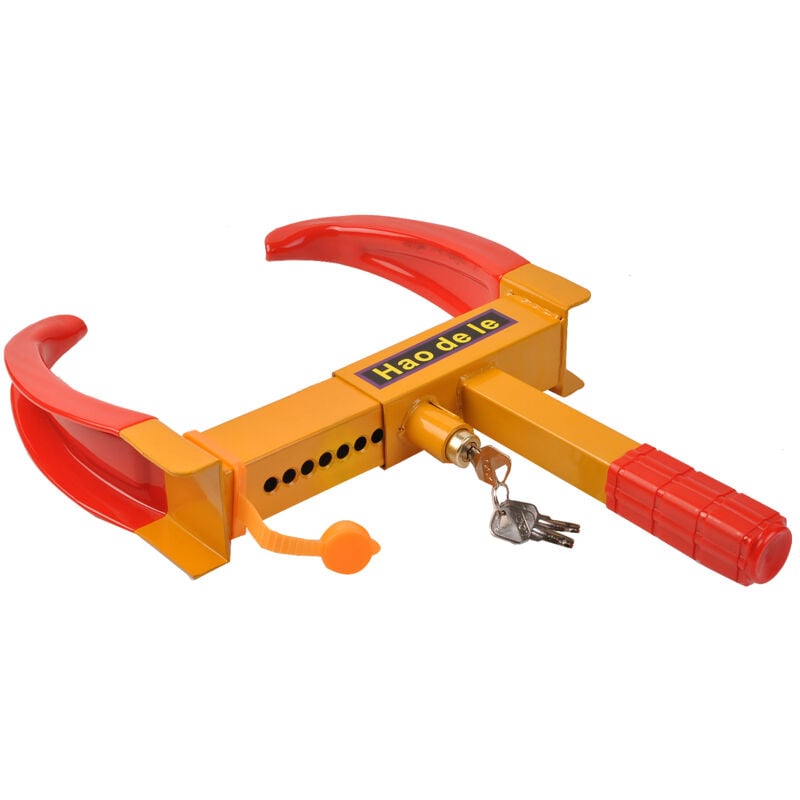 Antivol de roue voiture Sabot antidémarrage roue caravane, 2 Clés, pour Roue DE 13"-15" largeur 7"-11", 240 x 485 cm CW5445 DESIGN IN