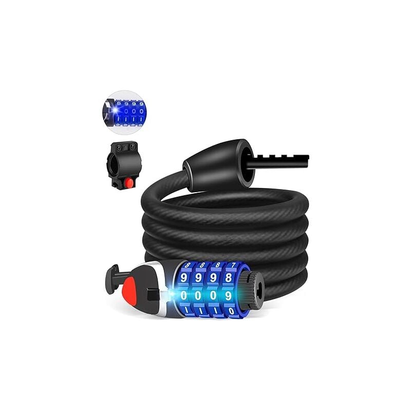 Antivol de vélo, antivol de cadre, antivol à combinaison avec câble métallique