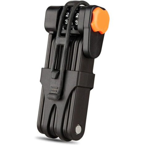 Antivol de vélo, antivol de vélo pliable, antivol de vélo pliable portable avec clés et support de verrouillage, antivol de sécurité robuste en acier pour vélo de route, moto, scooter (noir, 15 x 5,5